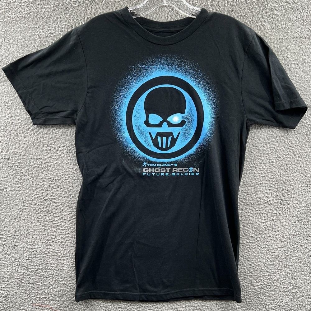 Mens Tom Clancys Ghost Recon Gamer Skull Graphic T Shirt M Retro Cyber Gaming